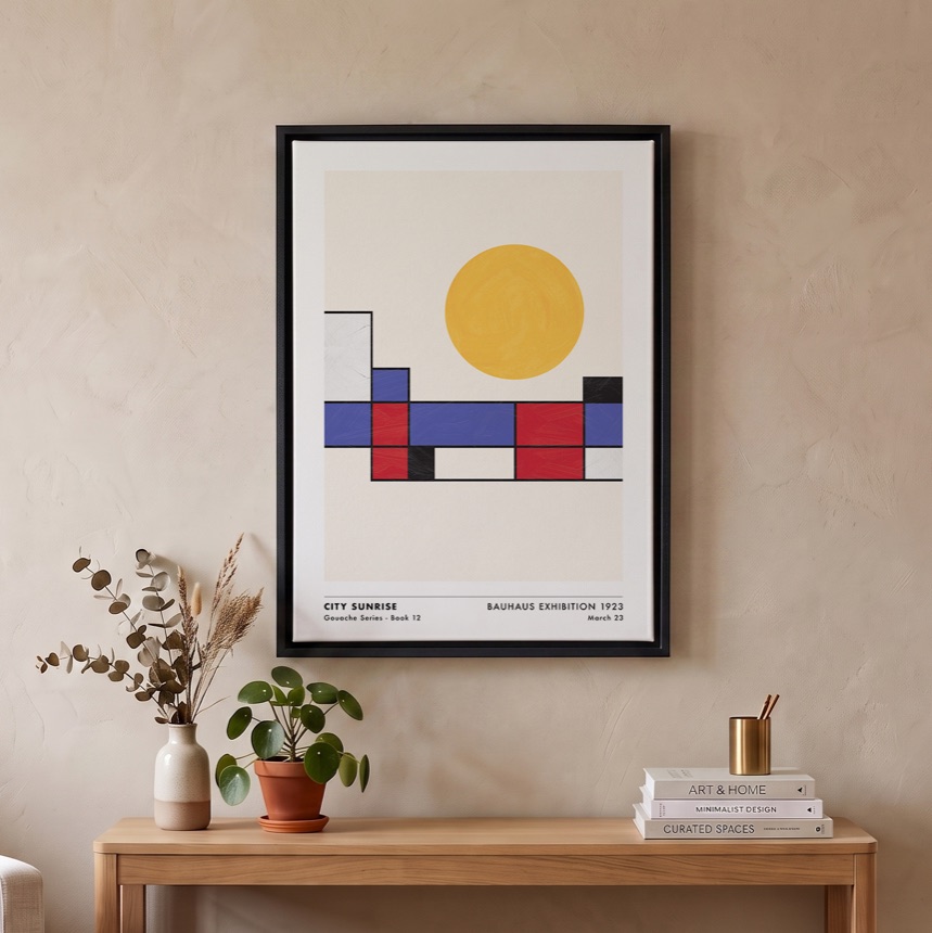 City Sunrise in a floating black frame