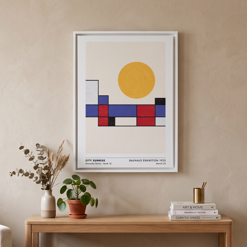 City Sunrise in a floating white frame