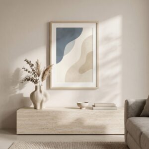 Slate & Sand framed in a styled room